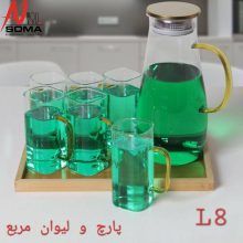 سرویس پارچ و لیوان پیرکس ناتالی همراه سینی بامبو (LO8)«ارسال رایگان»