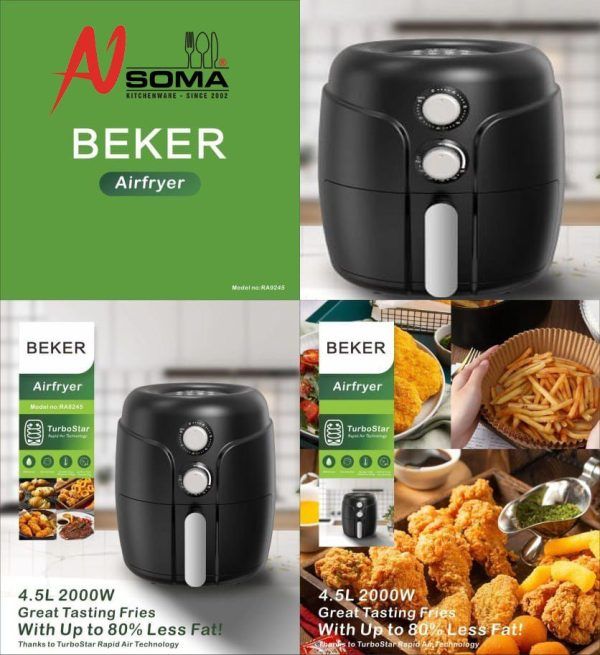 سرخ کن بدون روغن بکر 4.5 لیتر (air fryer) «ارسال رایگان»