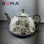 قوری تک نقره ای طرح دار 1 لیتر (یاس)